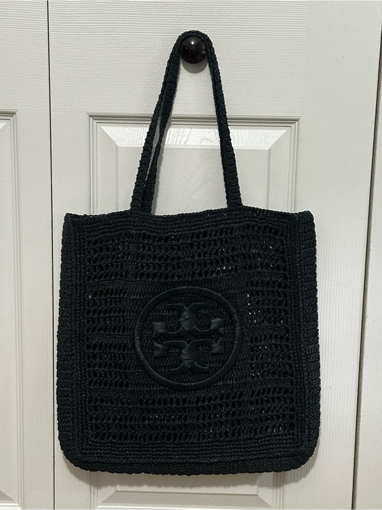 Tory Burch Handbags - Tory Burch Ella‎ Hand-Crocheted Tote in Black EUC